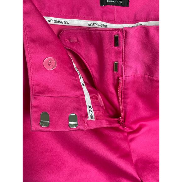 Worthington Modern Fit Hot Pink Mid Rise Bermuda Shorts Women’s Size 4 Preppy - Picture 4 of 4